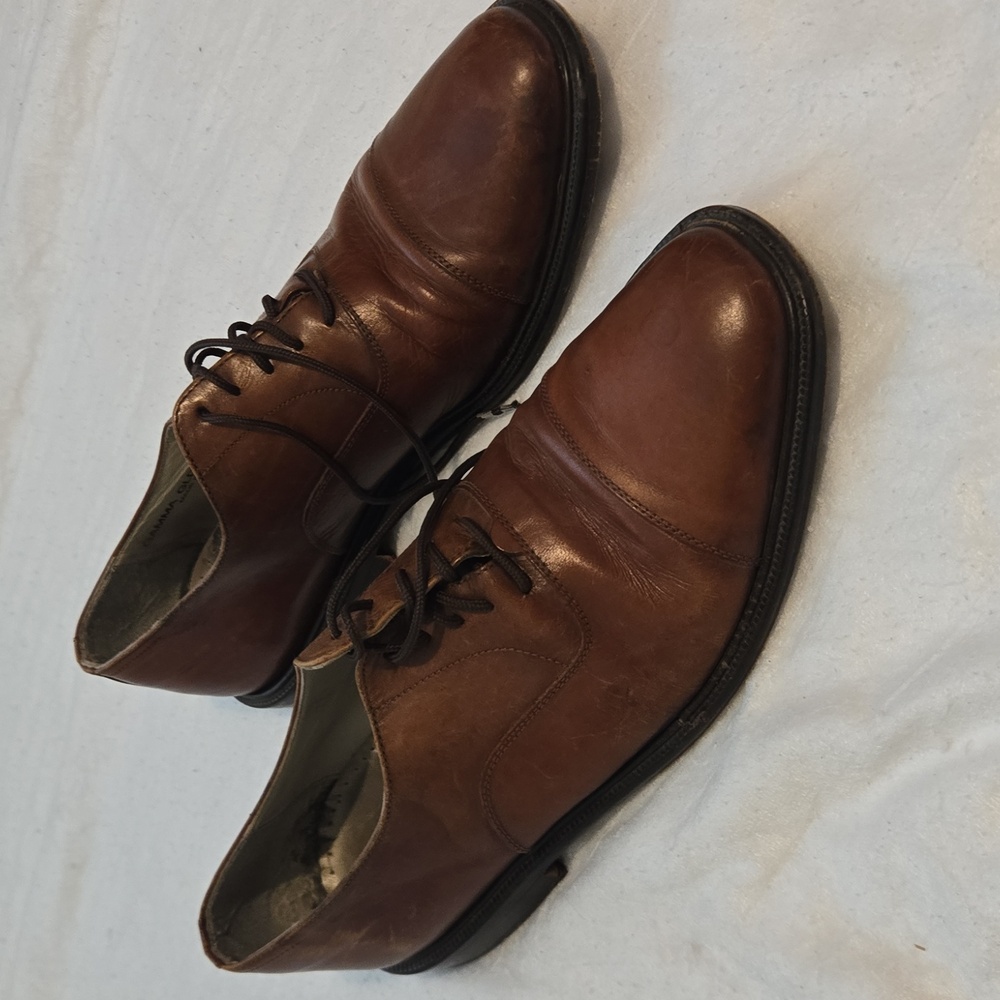 Sandro Moscoloni Brown Leather Oxfords Made In Spain